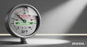 Isometric 3D diagram showing the 32-45 degree temperature band used by the Chill Hours Calculator.