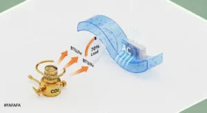 3D technical diagram of heat vs cooling balance found in the CO2 Burner Heat Calculator.