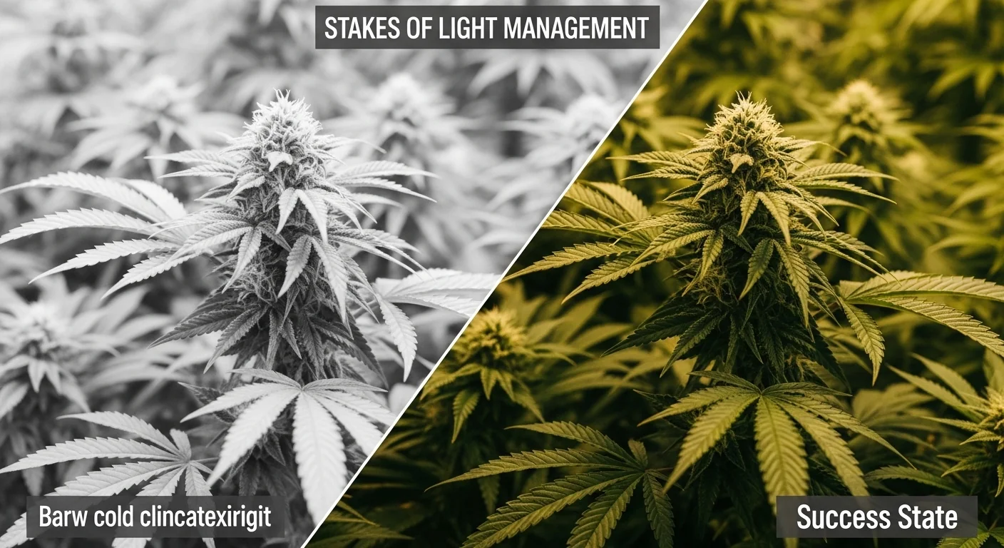 DLI Calculator comparison of bleached leaves versus healthy green plants to prevent phototoxicity risk.