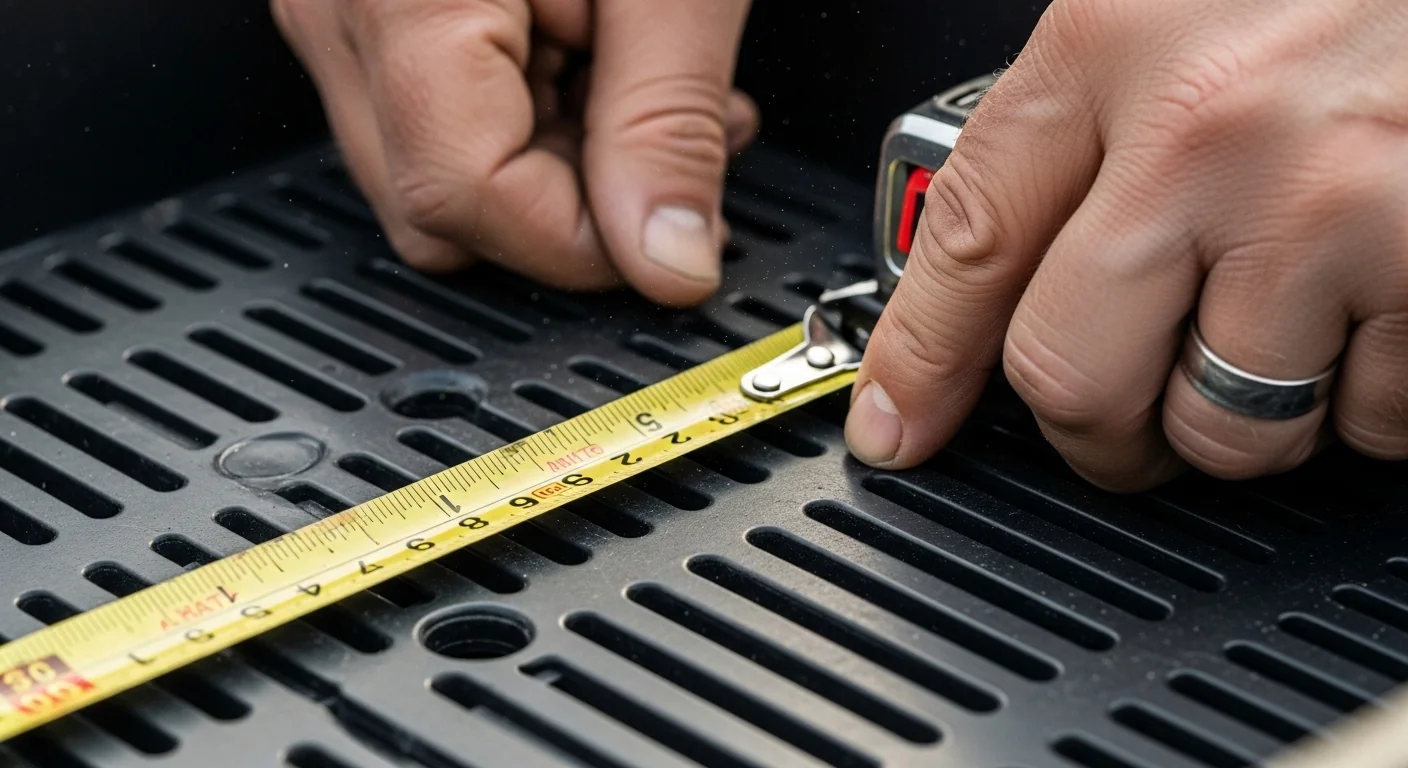 Measuring the interior of a flood tray for the Ebb and Flow Pump Calculator.