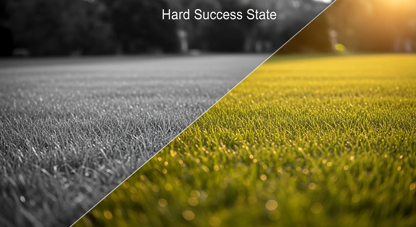 Before and after lawn showing crabgrass invasion versus clean turf from precise GDD timing