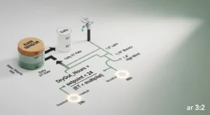 3D diagram showing rain sensor setpoint divided by ET rate and wind multiplier to calculate dry-out hours