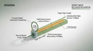 Square baler plunger strokes calculator secret sauce diagram showing yield factor and flakes per bale math