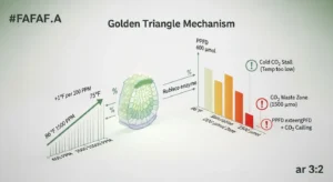 Golden Triangle CO2 Temp Light Calculator diagram showing temperature rise per CO2 PPM and max PPFD scaling