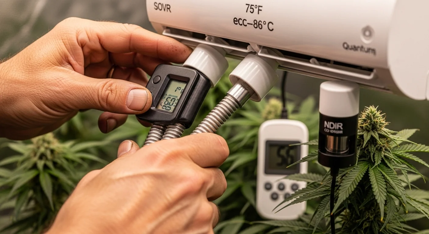 Golden Triangle CO2 Temp Light Calculator in action adjusting canopy temperature to match CO2 enrichment