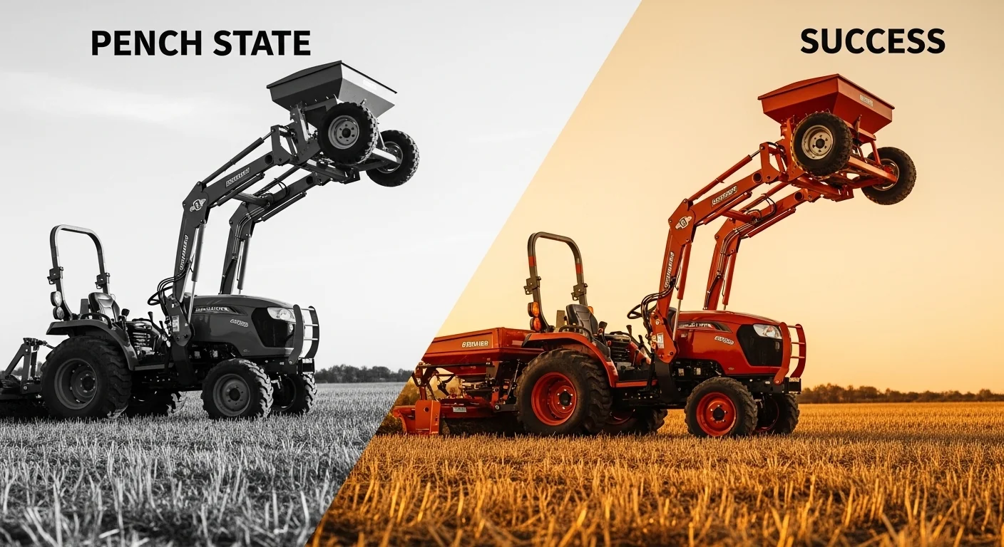 Tractor front wheels lifting vs stable safe lift with 3-point hitch lift capacity calculator