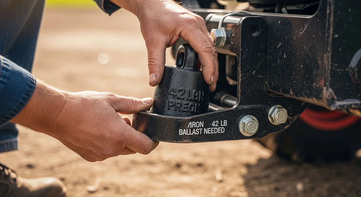 Adding front ballast weights to tractor after using 3-point hitch lift capacity calculator