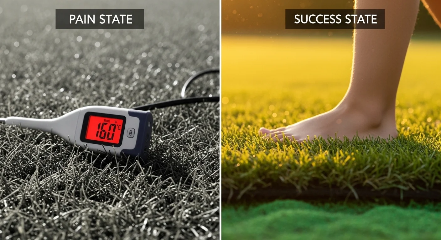 Artificial Grass Infill Calculator comparison of 160 degree turf versus safe infilled grass.