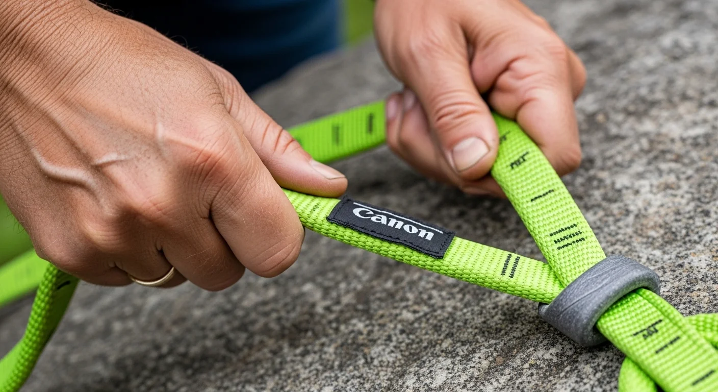 Close-up of heavy-duty lifting slings being secured after using the Boulder Weight Calculator.