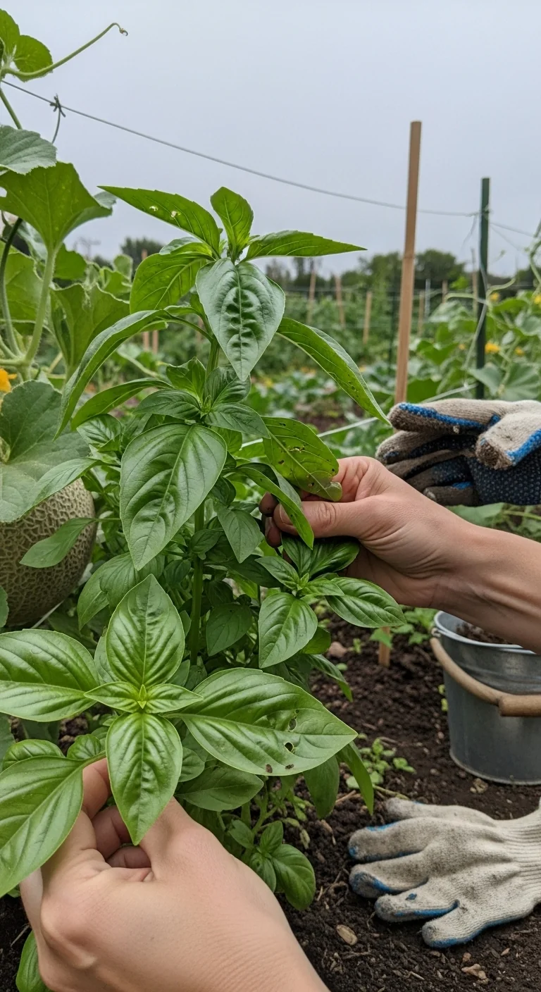 cantaloupe-companion-plants-basil.jpg