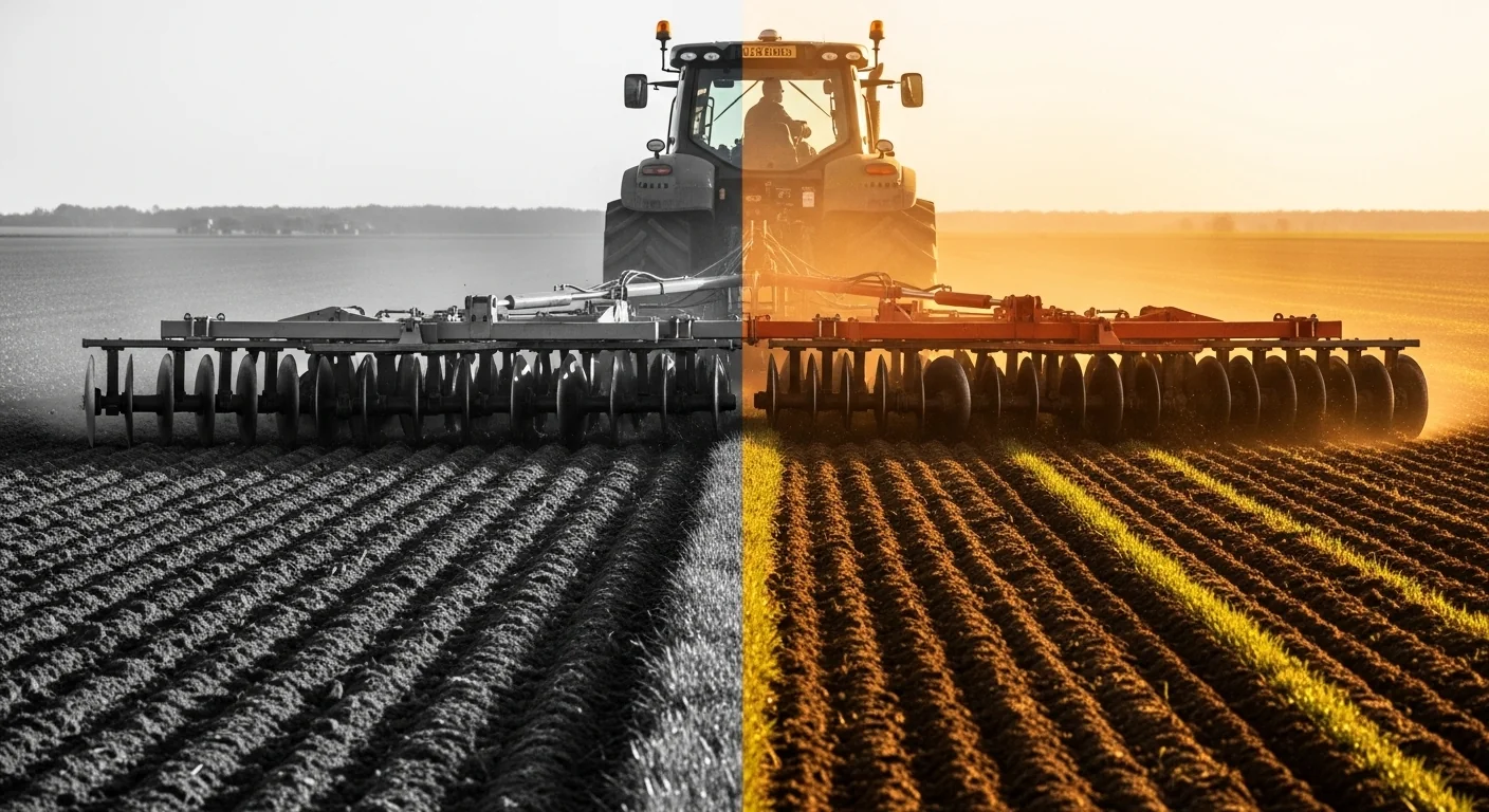 Disc harrow bouncing on sod versus cleanly cutting after proper weight per blade