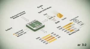 Animal Feed Cost Calculator secret sauce diagram illustrating hay vs grain split and bag calculation logic