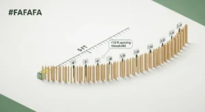 3D diagram showing Landscape Edging Calculator logic for tight curve stake spacing intervals.
