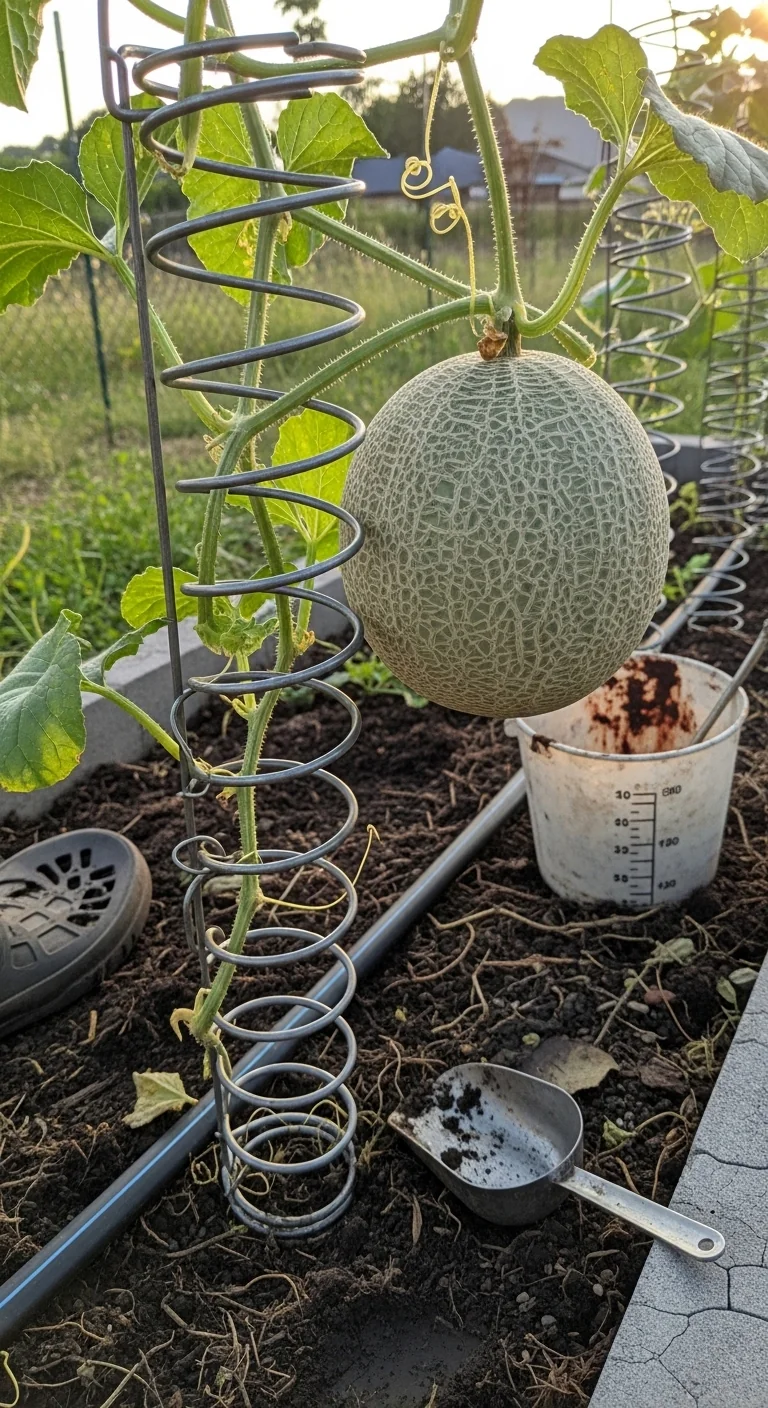melon-trellis-ideas-repurposed-bed-spring-trellis.jpg