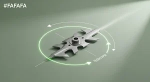 Technical diagram showing how a Mower Blade Tip Speed Calculator measures linear FPM.