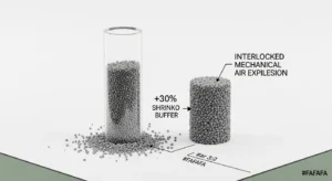 Diagram showing the 30% compaction buffer logic used in the Paver Base Calculator.