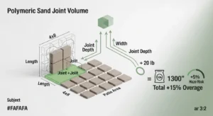 Polymeric sand calculator joint volume geometry and bag calculation diagram