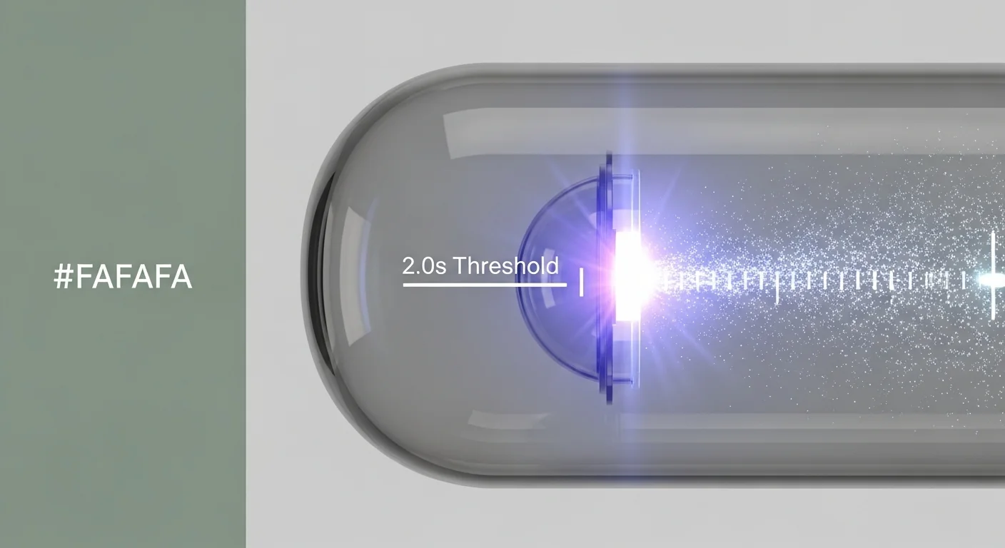 3D cross-section diagram of a UV chamber illustrating dwell time logic for algae DNA kill.