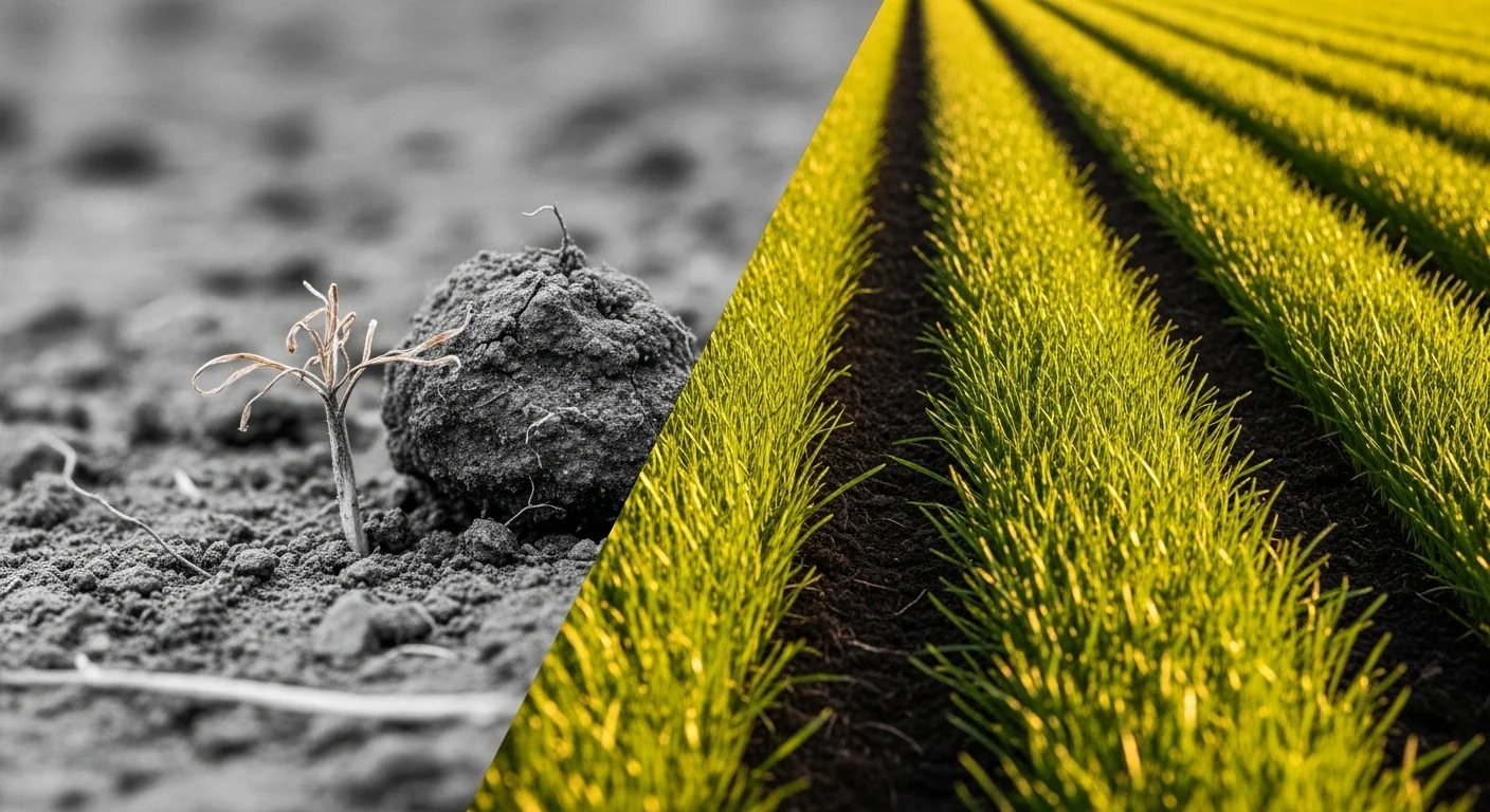 Side by side comparison of failed and successful results using a Slit Seeder Calculator.