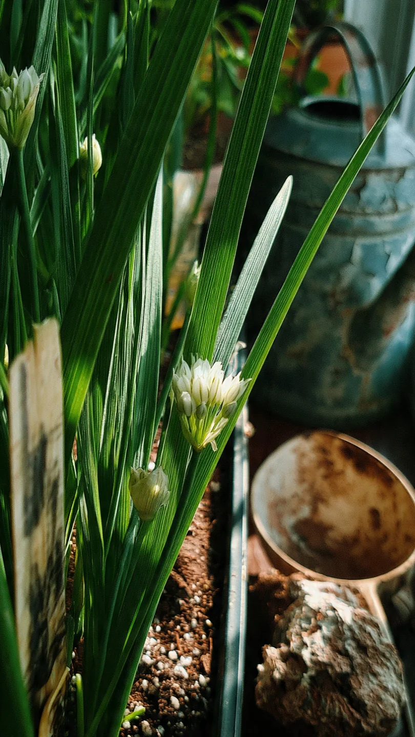 chives-in-pots-garlic-chives-in-narrow-window-box-planters