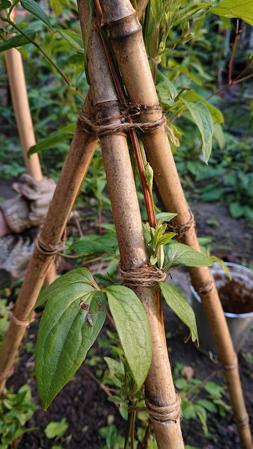 clematis-trellis-bamboo-teepee