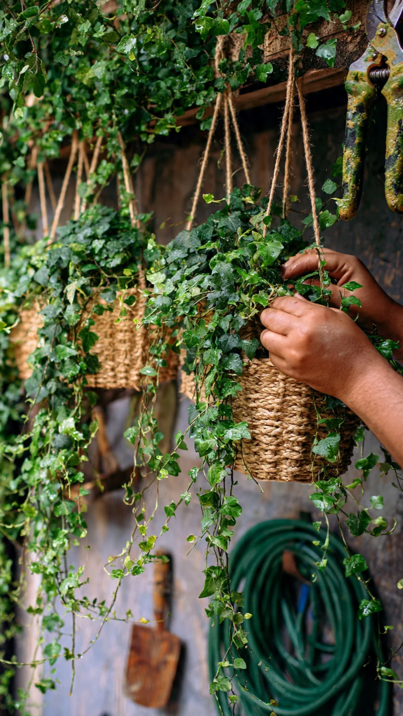 container-garden-ideas-trailing-ivy-basket-cluster