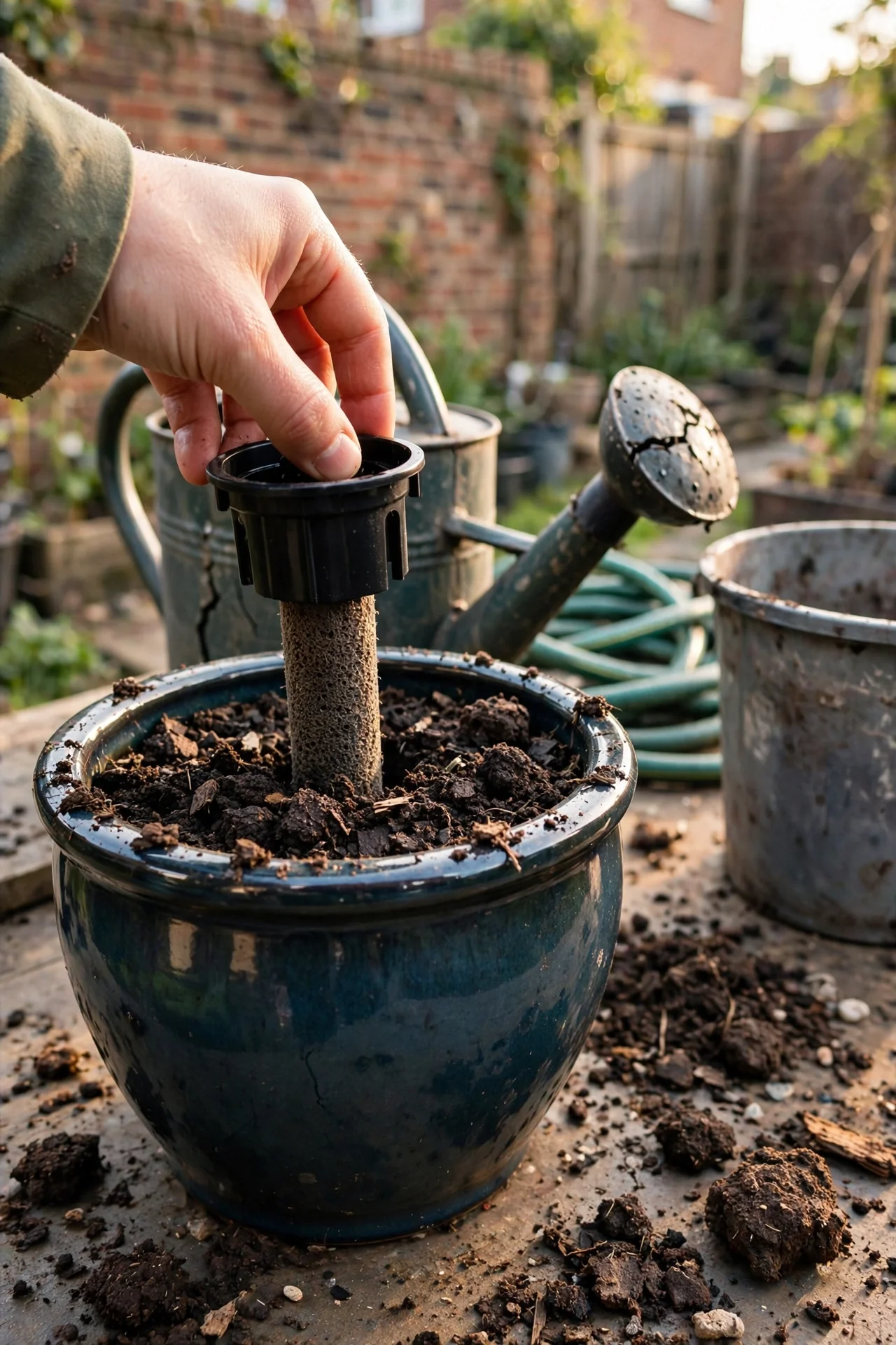 ceramic-planter-drainage-self-watering-insert-conversion.jpg